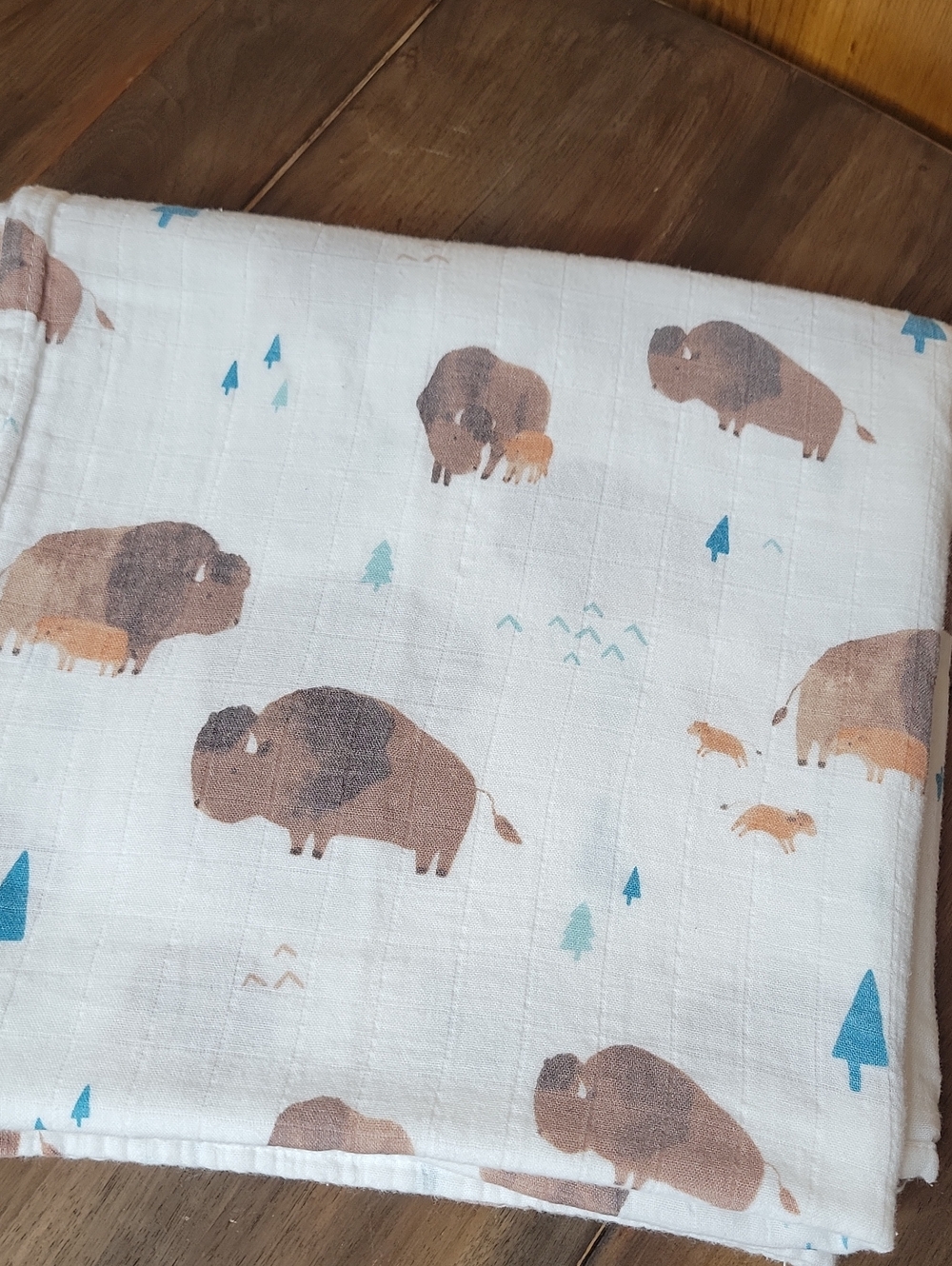 Angel Dear American Buffalo Print Bamboo Cotton Swaddle Blanket